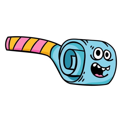 Cartoon toilet paper roll with a striped handle PNG Design