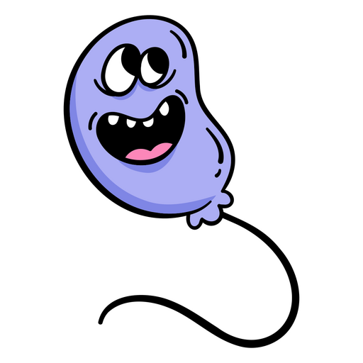 Purple balloon with a mouth and eyes PNG Design