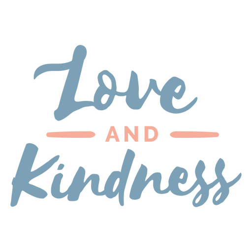 The words love and kindness PNG Design