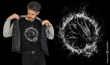 Emerging dragon t-shirt design