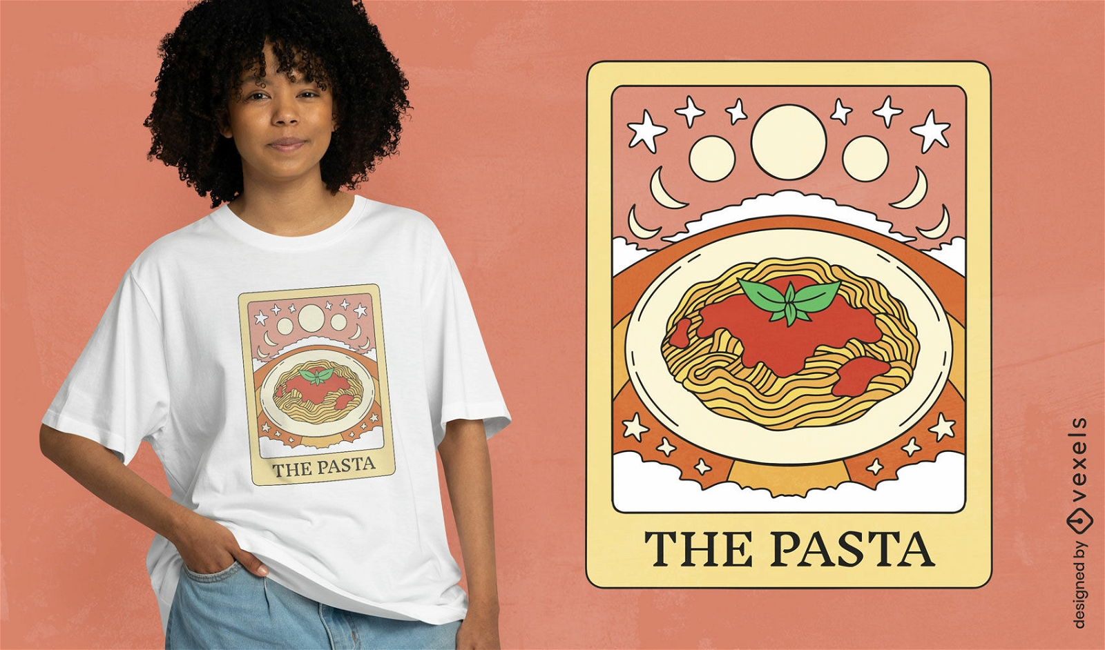 Pasta-Tarot-Karten-T-Shirt-Design