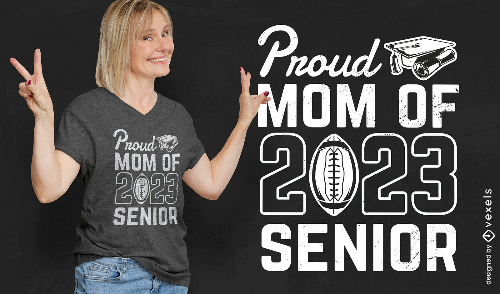 Mãe orgulhosa de design de camiseta sênior de 2023