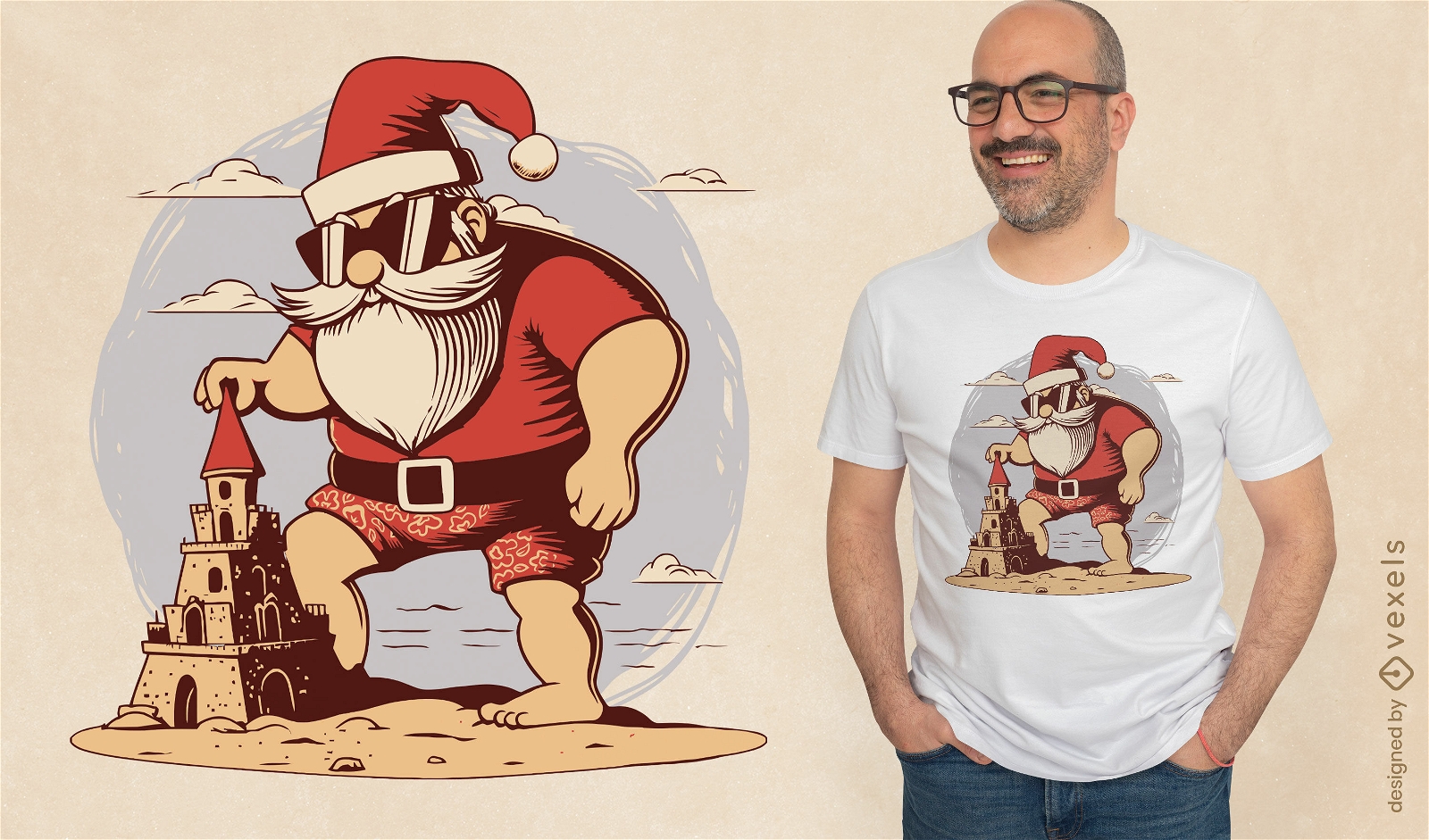 Beach Santa t-shirt design