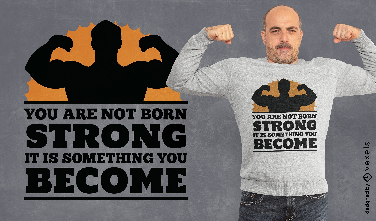 Fitness strong quote t-shirt design