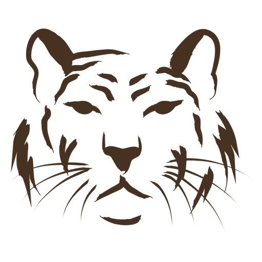 Cabeça de tigre marrom Desenho PNG