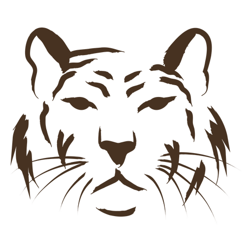 Cabeza de tigre marrón Diseño PNG