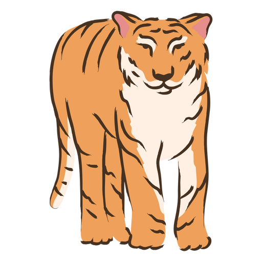 Cartoon-Tiger beim Gehen PNG-Design