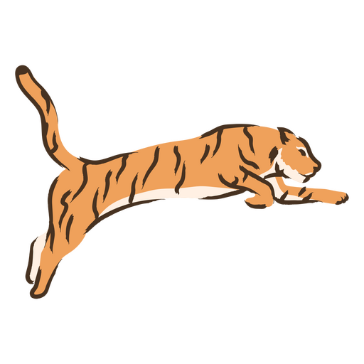 Tiger springt aus der Luft PNG-Design