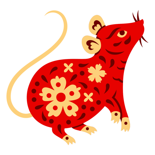 A?o del zodiaco chino de la rata olfateando aire Diseño PNG