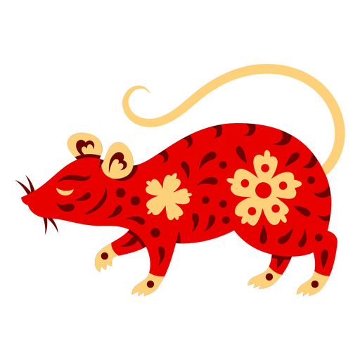 Chinese zodiac rat walking PNG Design