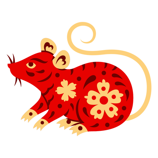 Chinese zodiac rat looking up PNG Design