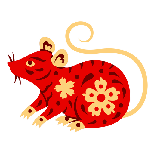 Rato do Zodíaco Chinês olhando para cima Desenho PNG