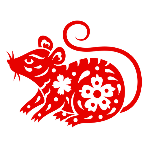 Chinese zodiac rat laying down PNG Design