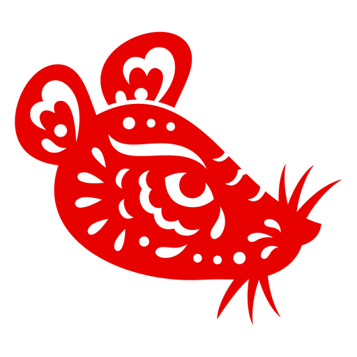 Red chinese rat PNG Design