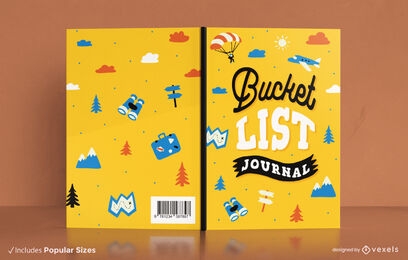 Design de capa de livro de diário de caminhada e aventura