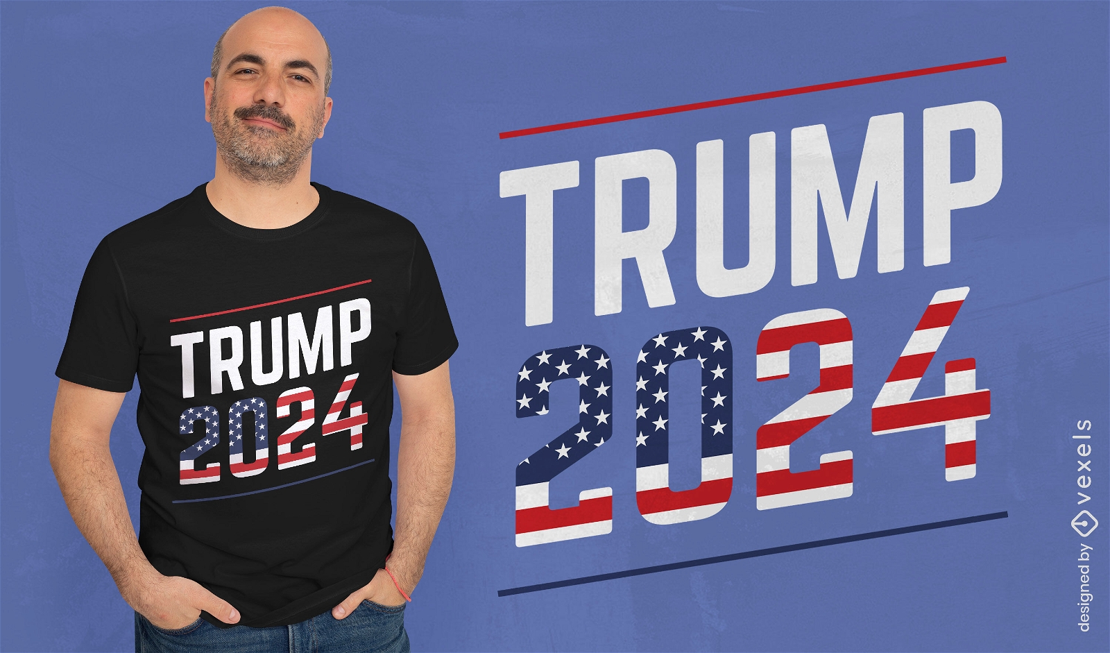Design de camiseta das eleições Trump 2024