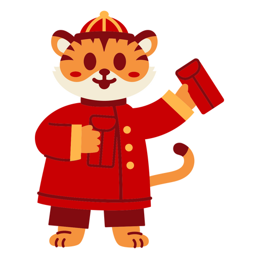 Chinese new year tiger with envelopes PNG Design
