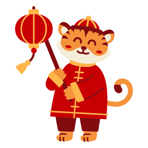 Chinesische Katze hält eine Laterne PNG-Design