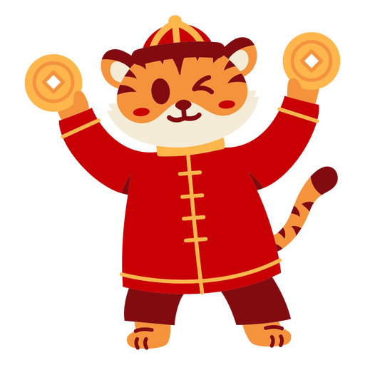 Tigre do ano novo chinês piscando Desenho PNG