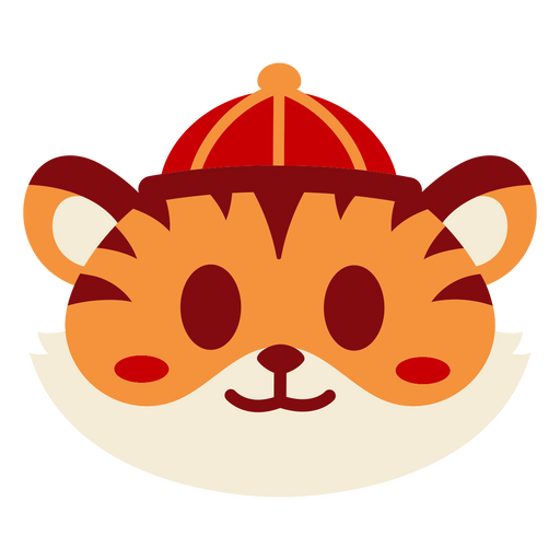 Tigre usando um chapéu vermelho Desenho PNG