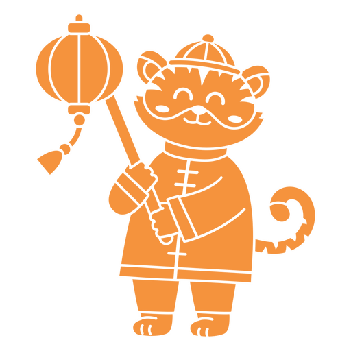 Cartoon cat holding a lantern PNG Design