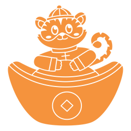 Tiger Sitting In A Boat PNG & SVG Design For T-Shirts