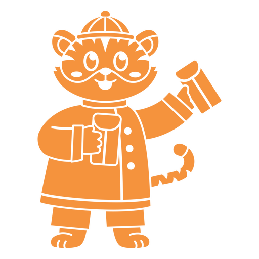 Cartoon eines Tigers, der einen Feuerlöscher hält PNG-Design