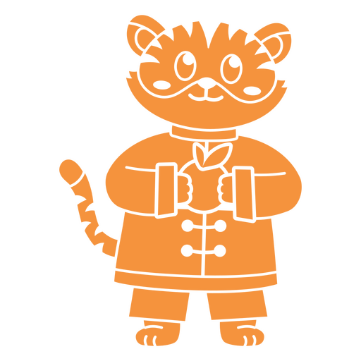 Design de personagem de tigre de desenho animado divertido Desenho PNG