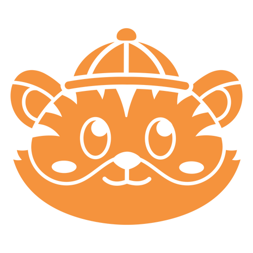 Tigre laranja usando um chapéu Desenho PNG