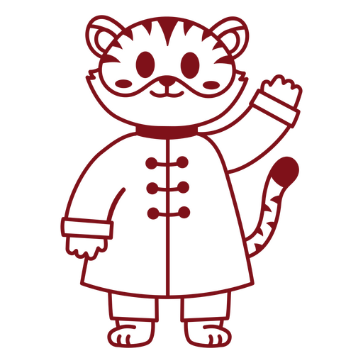 Personagem animal de desenho animado fofo em design de roupas tradicionais Desenho PNG