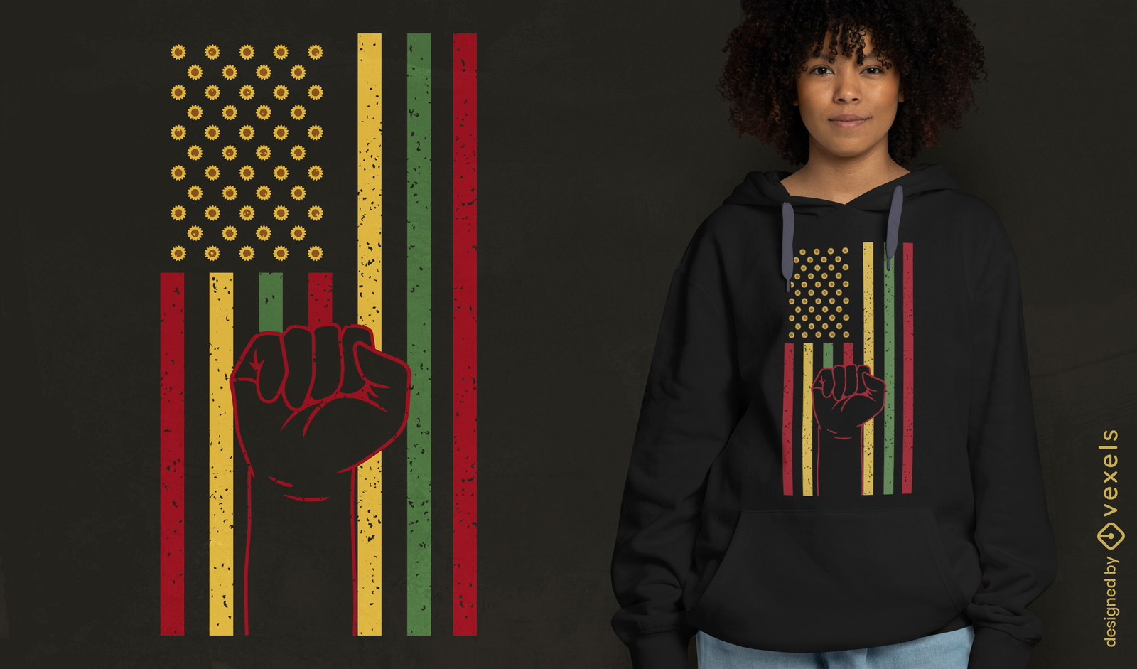 Diseño de camiseta de la bandera de EE. UU. Juneteenth