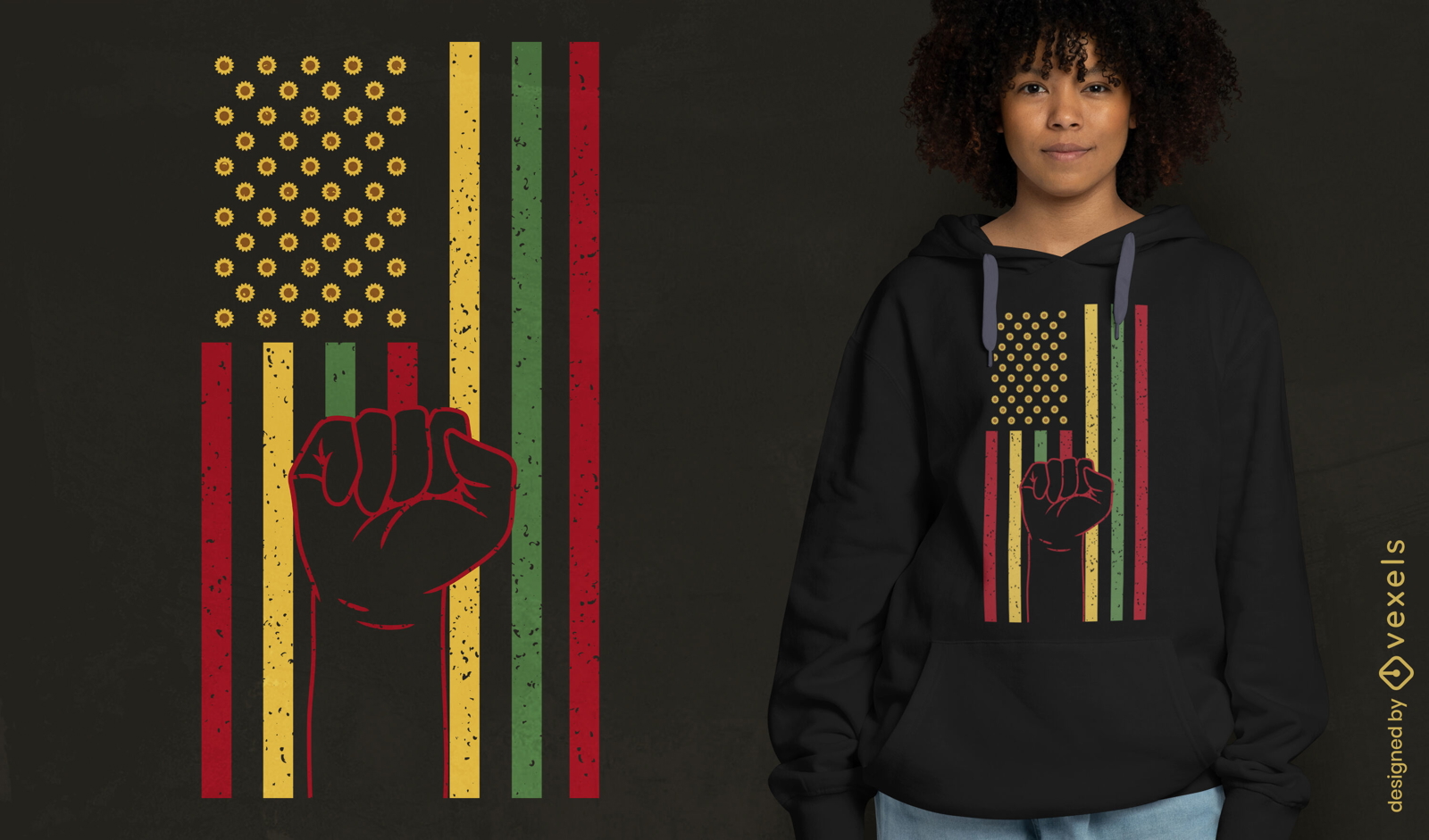 Design de camiseta de bandeira africana de junho