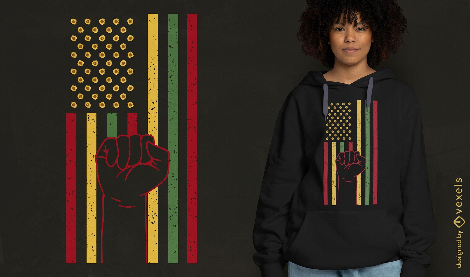 Diseño de camiseta de bandera africana de Juneteenth