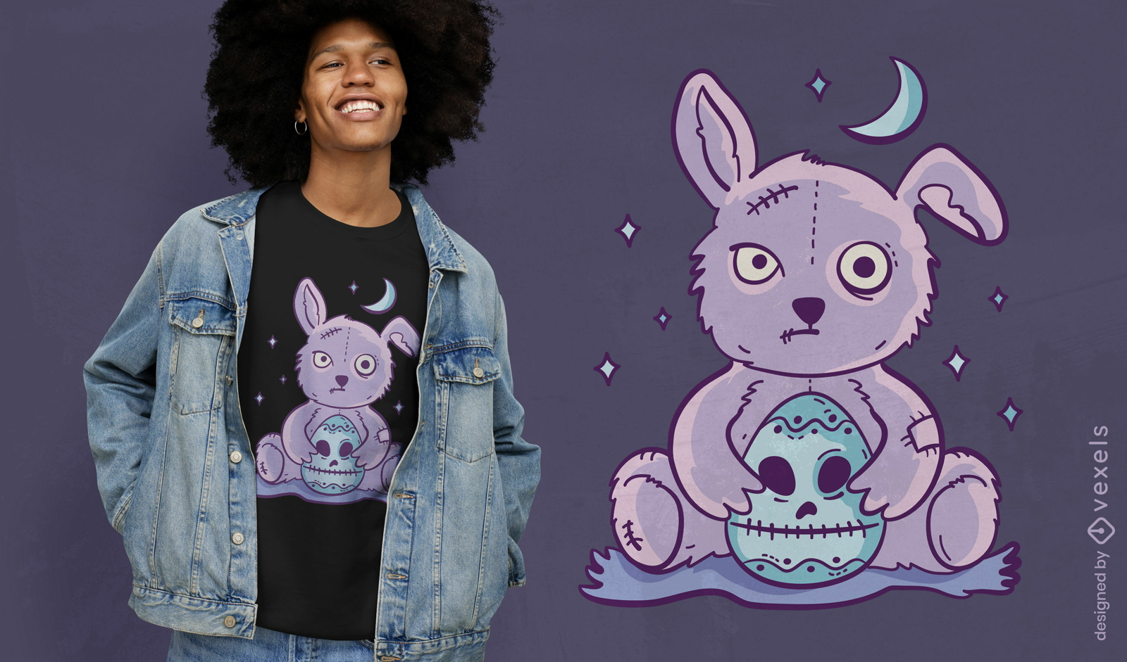 Goth easter bunny t-shirt design