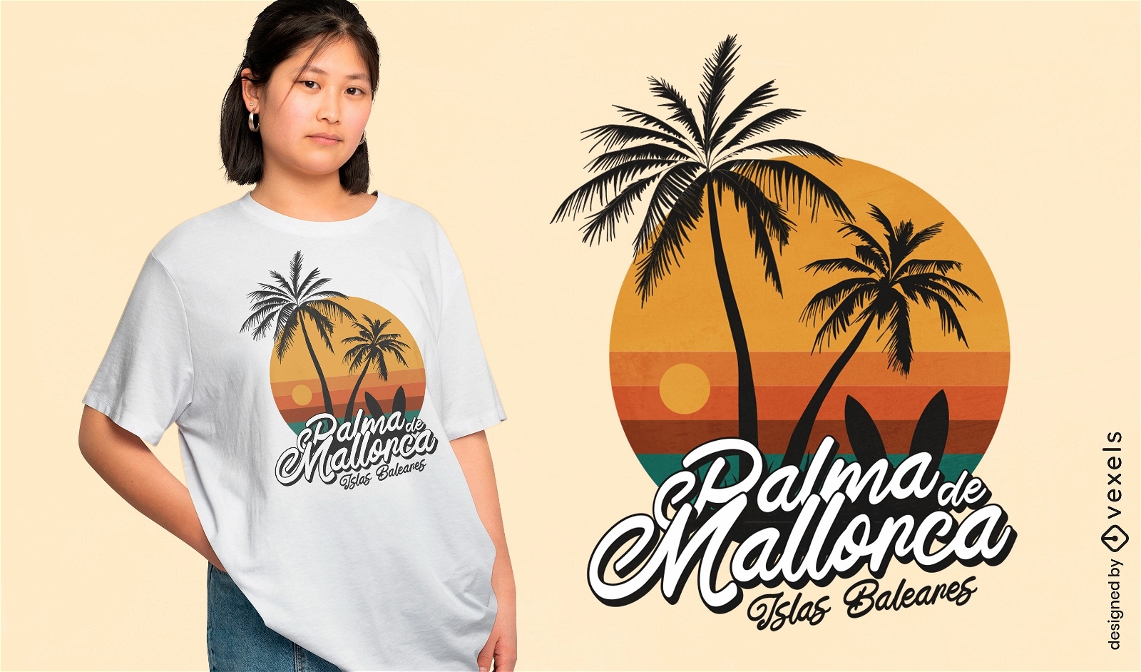 Palma de Mallorca beach t-shirt design