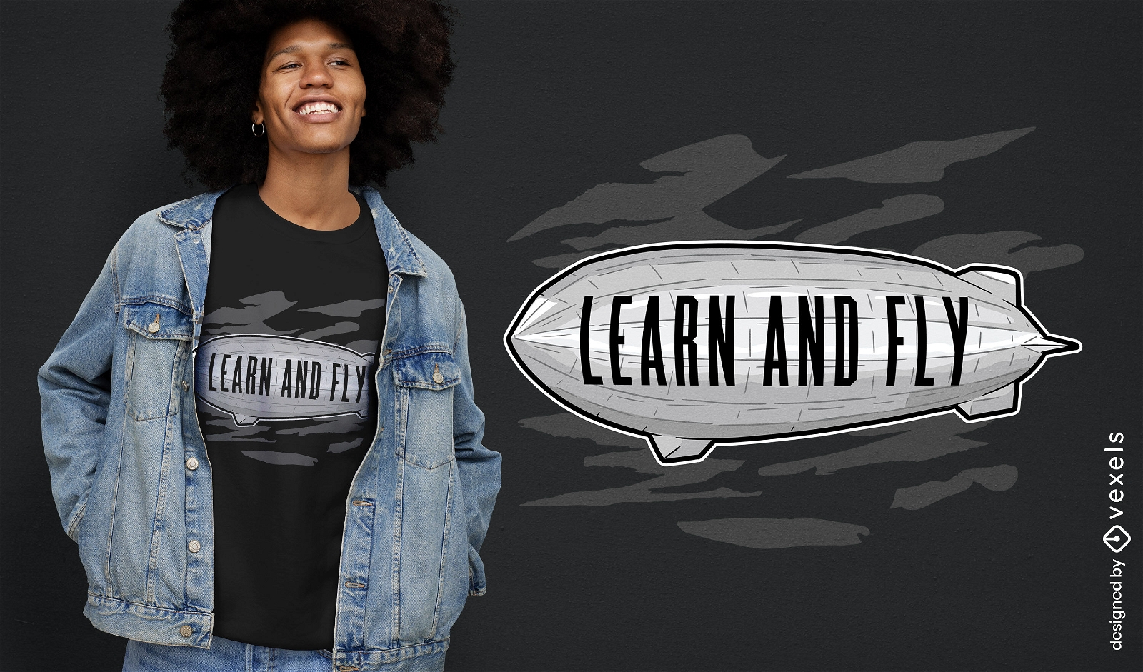 Lerne und gly Zeppelin T-Shirt Design