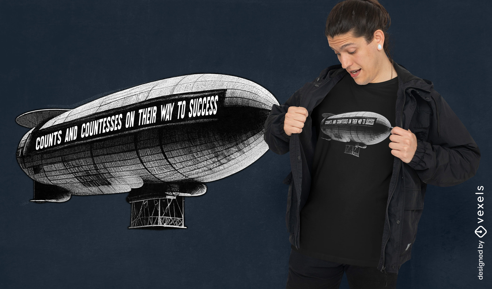 Diseño de camiseta con cita de condes y condes de Zeppelin