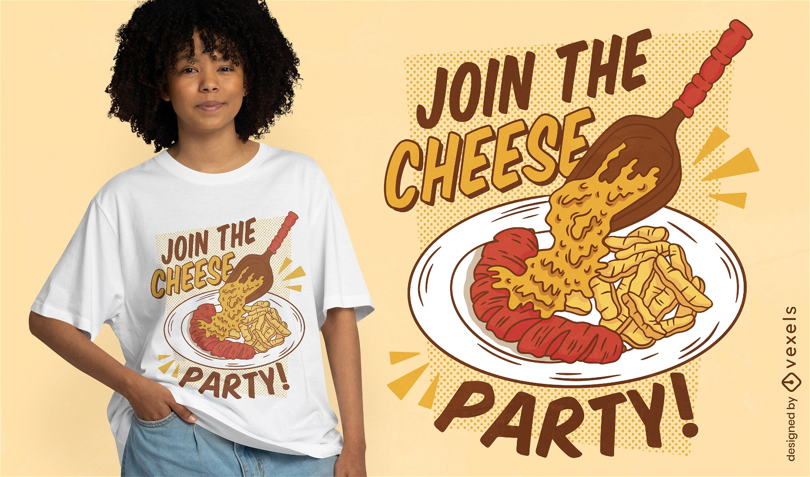 Diseño de camiseta de fiesta de queso.