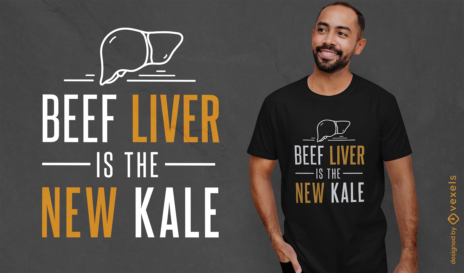 Diseño de camiseta de cita de comida de carne