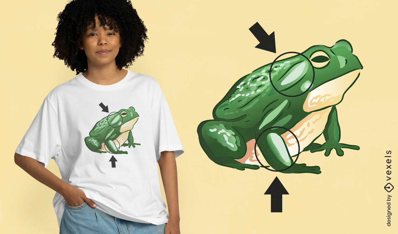 Design de camiseta de ilustração animal sapo