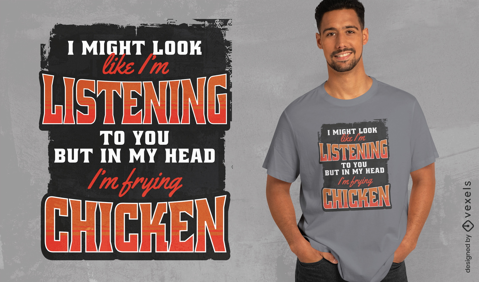 Diseño divertido de camiseta con cita de pollo