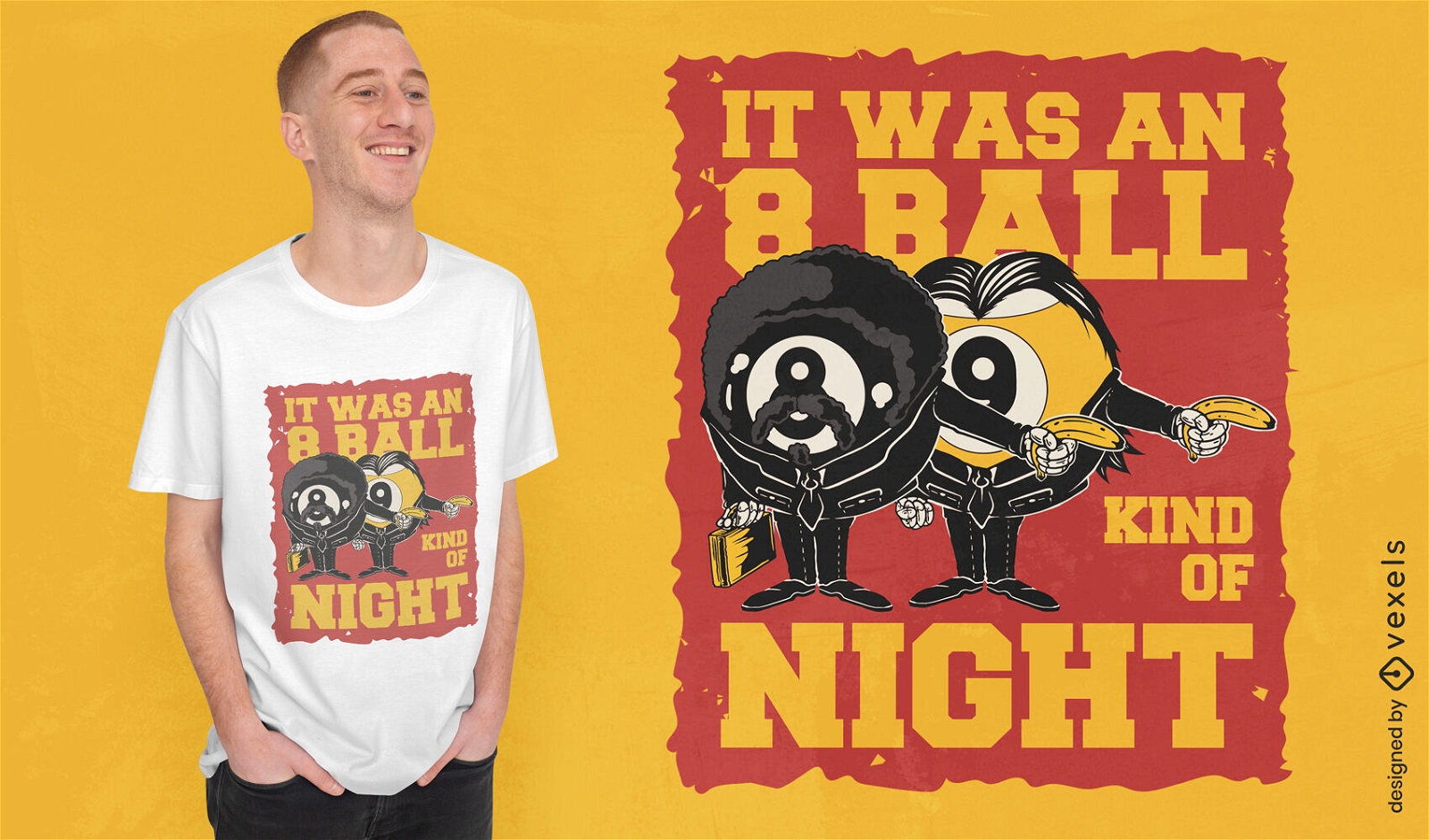 Magisches 8-Ball-Parodie-T-Shirt-Design