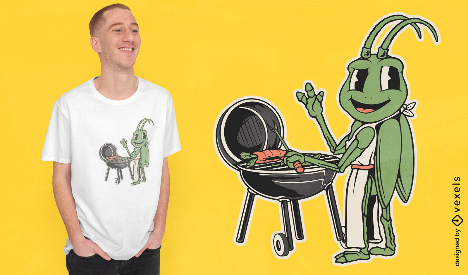 Cricket grilling t-shirt design