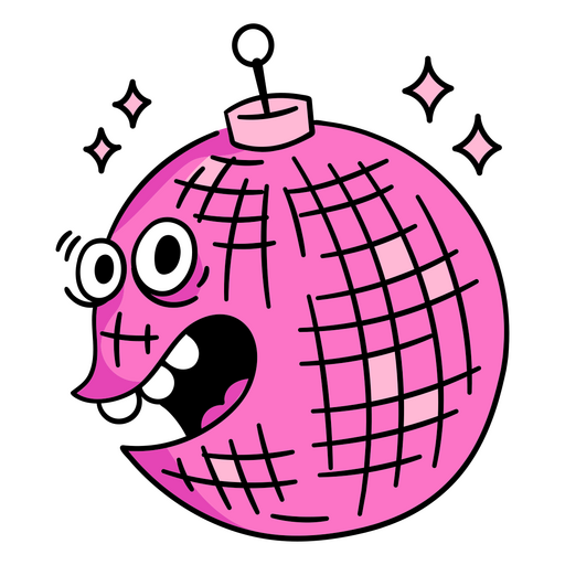 Pink disco ball PNG Design