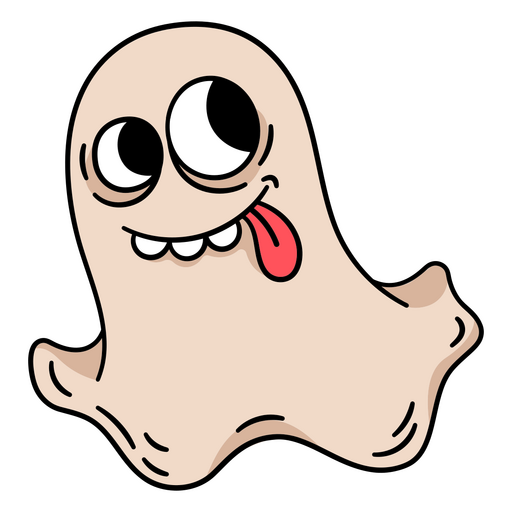 Fantasma de desenho animado com língua de fora Desenho PNG