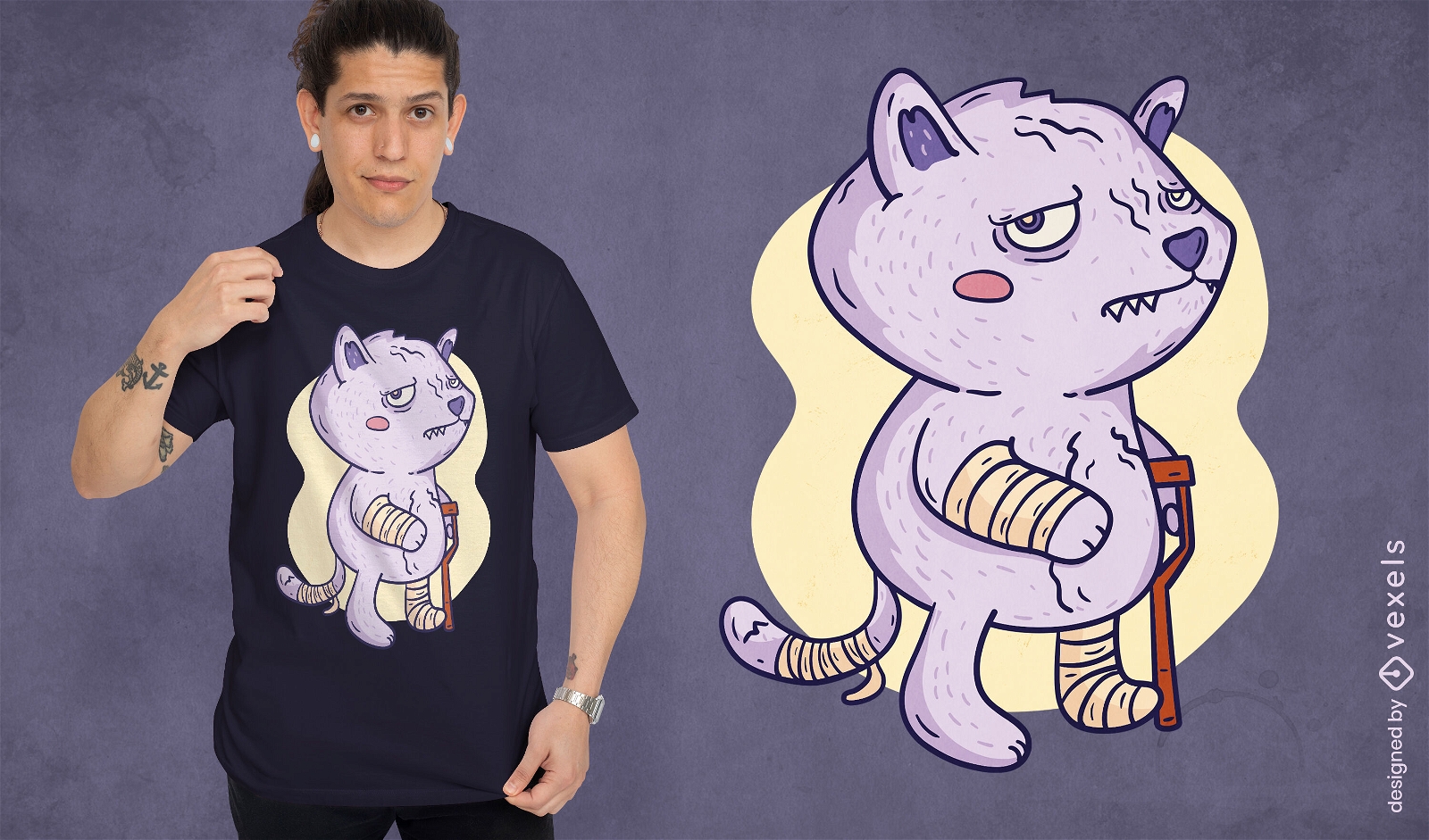 Hurt cat t-shirt design