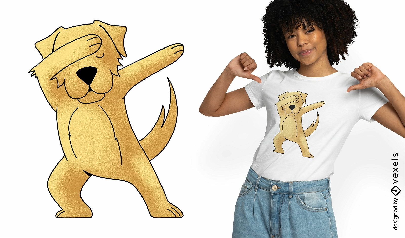 Labrador dog dabbing t-shirt design
