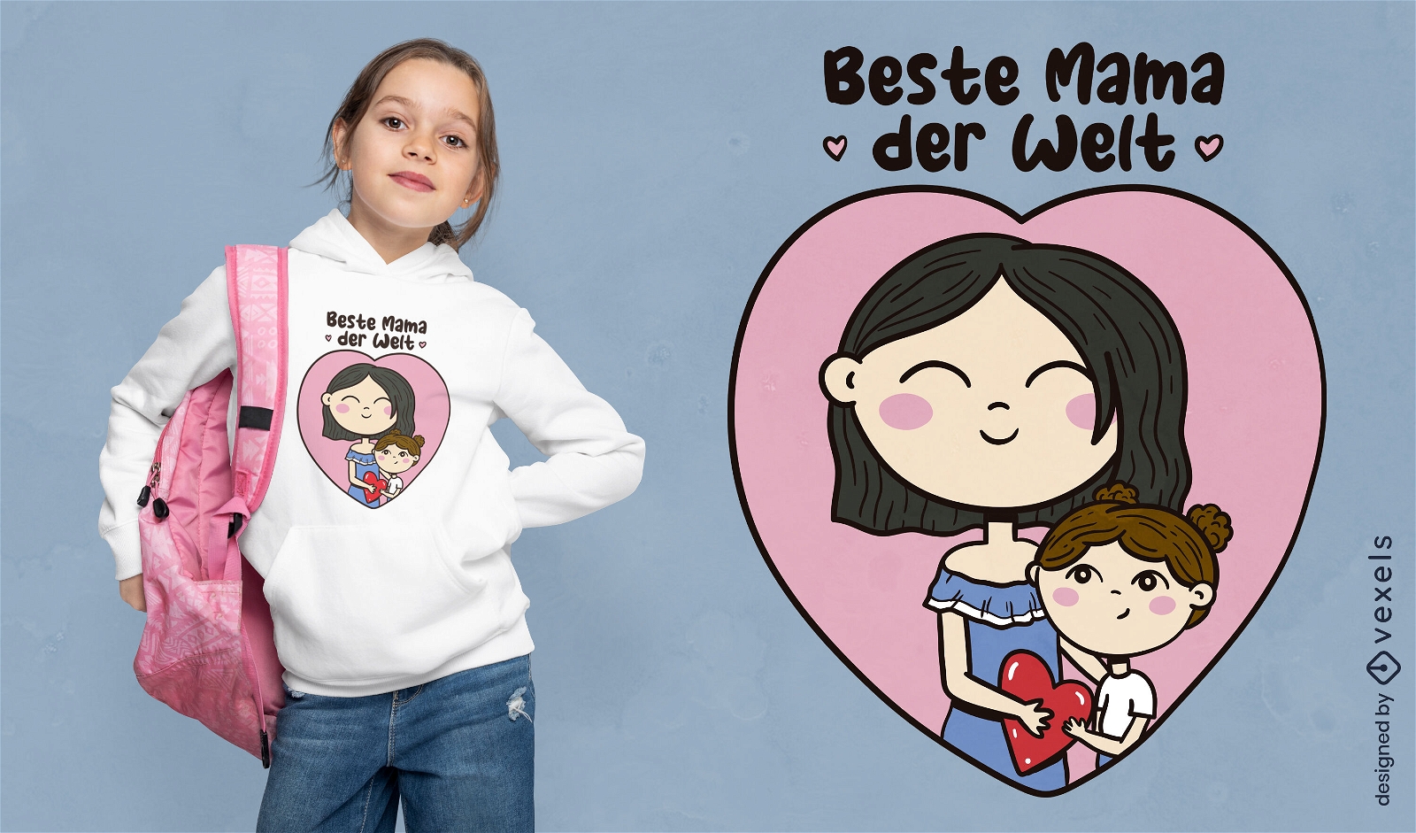 Mother and daughter happy t-shirt design