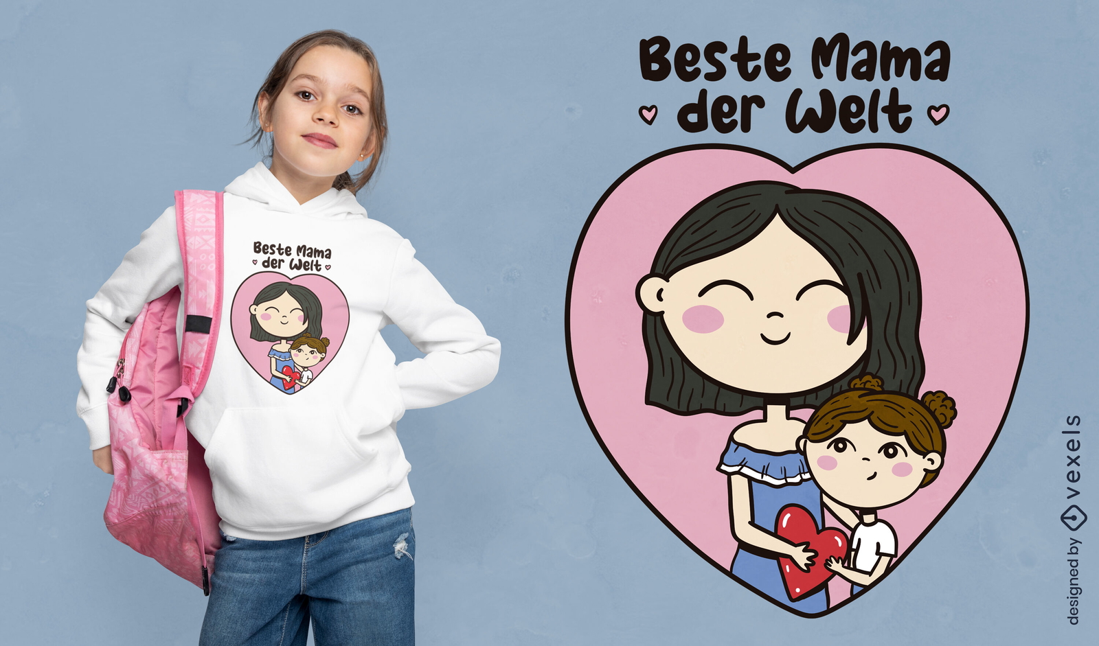 Mutter und Tochter glückliches T-Shirt-Design