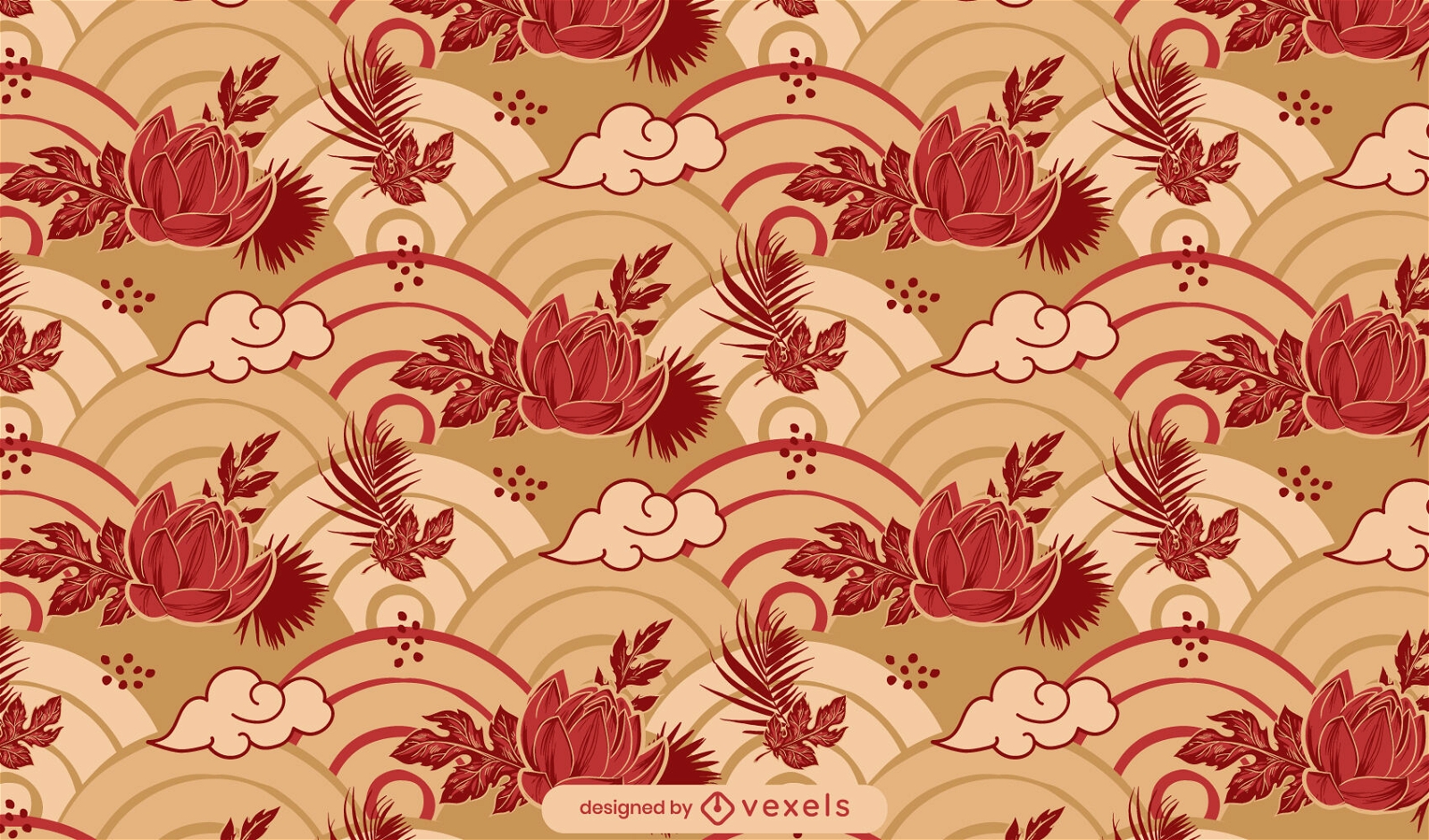 Japanese floral pattern design